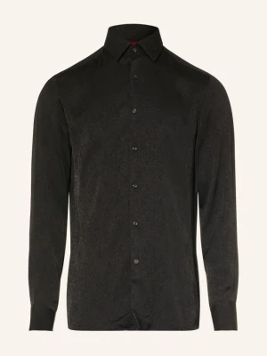 Hugo Satynowa Koszula Kenno Slim Fit schwarz CZARNY