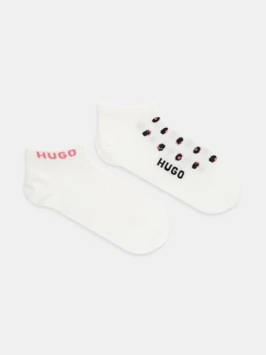 Zdjęcie produktu HUGO skarpetki 2-pack damskie kolor beżowy 50545114