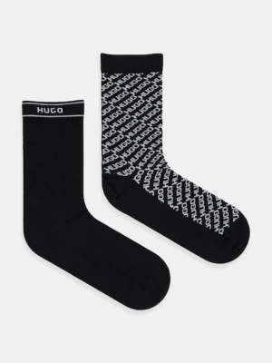 HUGO skarpetki 2-pack damskie kolor czarny 50543196