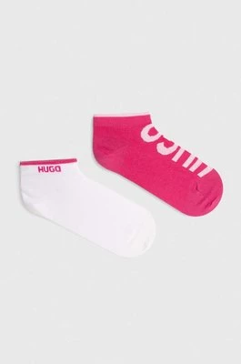 HUGO skarpetki 2-pack damskie kolor różowy 50480343