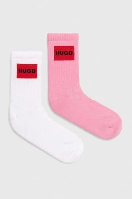 HUGO skarpetki 2-pack damskie kolor różowy 50510827