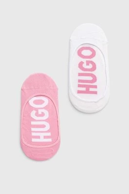 HUGO skarpetki 2-pack damskie kolor różowy 50516398