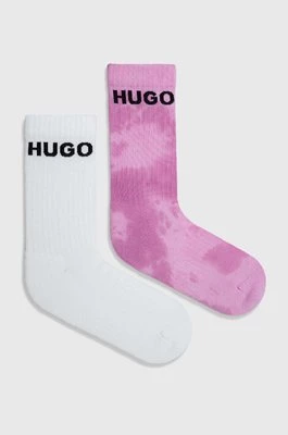 HUGO skarpetki 2-pack męskie kolor różowy 50514099