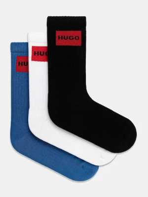 HUGO skarpetki 3-pack 3P QS RIB LABEL CC