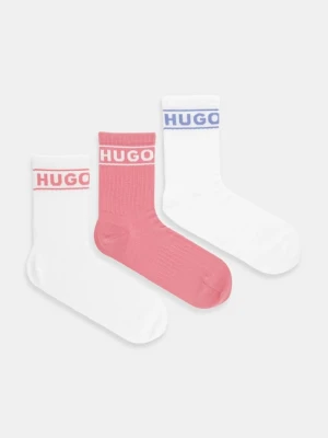HUGO skarpetki 3-pack damskie kolor biały 50517669