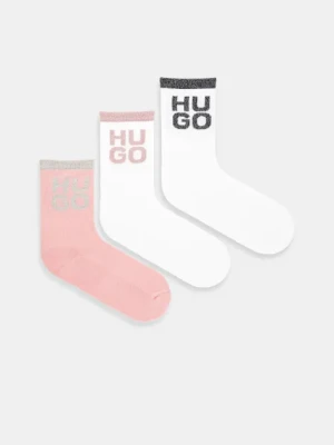 HUGO skarpetki 3-pack damskie kolor biały 50530490