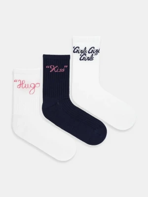 HUGO skarpetki 3-pack kolor biały 50543152