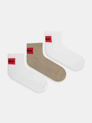 HUGO skarpetki 3-pack męskie kolor beżowy 50541597