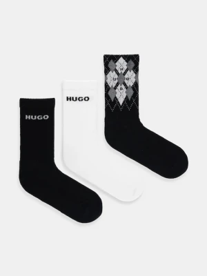 HUGO skarpetki 3-pack męskie kolor czarny 50543138