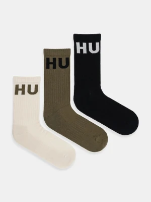 HUGO skarpetki 3-pack męskie kolor zielony 50531517