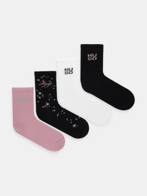 HUGO skarpetki 4-pack kolor czarny 50546396