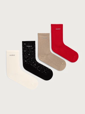 HUGO skarpety damskie z bawełną 4P RS GIFTSHINE CC 4-pack czarny