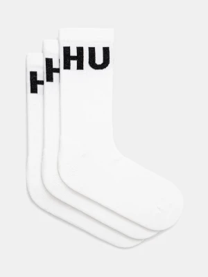 HUGO skarpety męskie z bawełną 3P QS ICONIC CC 3-pack biały