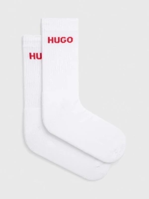HUGO skarpety męskie z bawełną 6P QS RIB LOGO CC 6-pack biały
