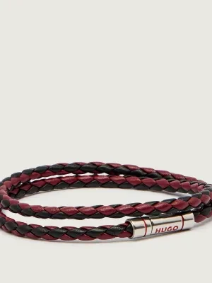 HUGO Skórzana bransoleta E-DOUBLEBRAID2-BRA