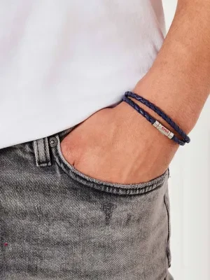 HUGO Skórzana bransoleta E-DOUBLEBRAID2-BRA