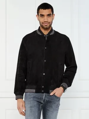 HUGO Skórzana kurtka bomber Ledam | Loose fit