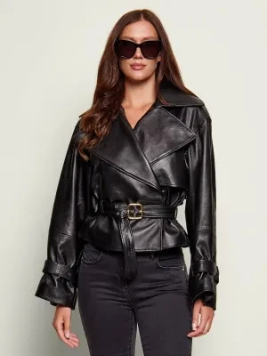 HUGO Skórzana kurtka Lanitte | Relaxed fit