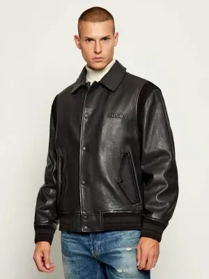 HUGO Skórzana kurtka Lewick | Relaxed fit