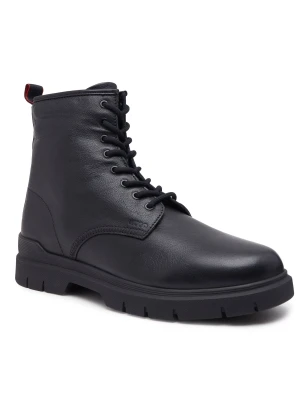 HUGO Skórzane buty Ryan czarny