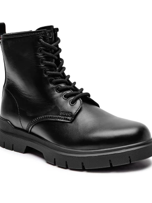 HUGO Skórzane buty wysokie Ryan czarny