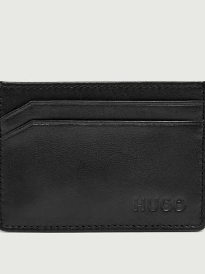 HUGO Skórzane etui na karty Subway_S card czarny