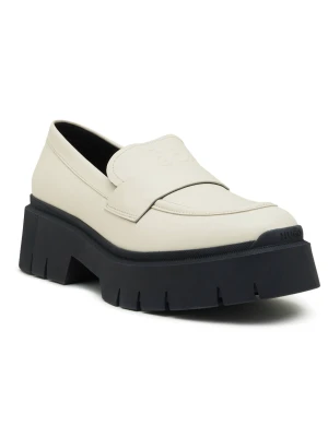 HUGO Skórzane loafersy Kris