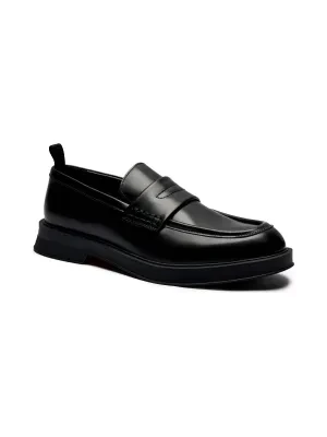 HUGO Skórzane loafersy Lenner