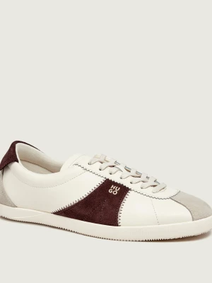HUGO Skórzane sneakersy Serenata_Tenn_altsd | zamsz ecru