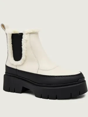 HUGO Skórzane sztyblety Kris_ChBootie_FRLT | shearling