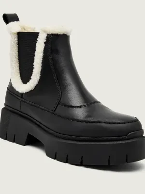 HUGO Skórzane sztyblety Kris_ChBootie_FRLT | shearling