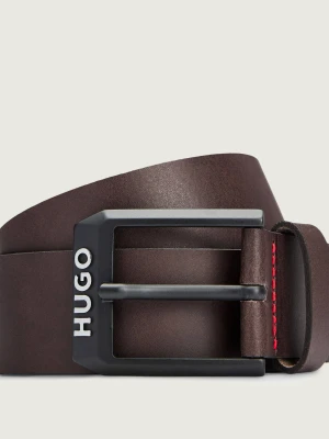 HUGO Skórzany pasek Gelio-B_Sz40 brązowy