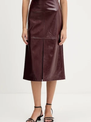 HUGO spódnica kolor bordowy midi prosta 50552978