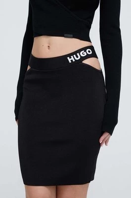 HUGO spódnica kolor czarny mini ołówkowa 50507906