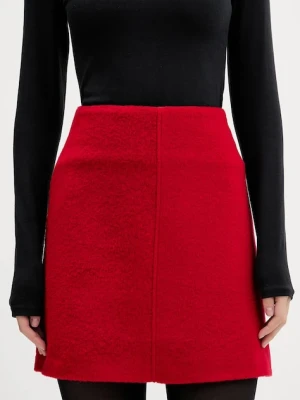 HUGO spódnica z domieszką wełny Ramine