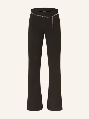 Hugo Spodnie Bootcut Nenrietta Z Dżerseju schwarz CZARNY