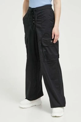 HUGO spodnie damskie kolor czarny fason cargo high waist