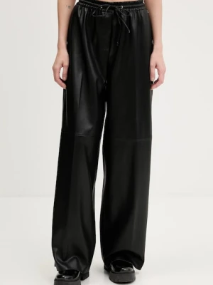 HUGO spodnie damskie kolor czarny proste high waist 50542323