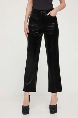 HUGO spodnie damskie kolor czarny proste high waist