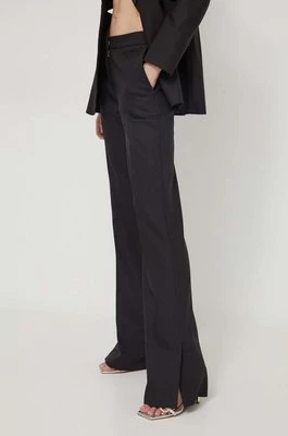 HUGO spodnie damskie kolor czarny proste high waist 50510436