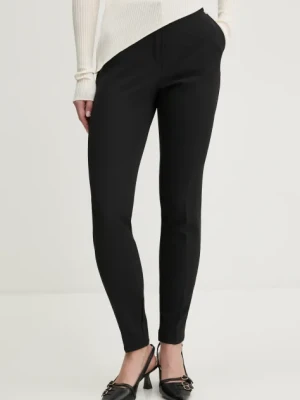 HUGO spodnie damskie kolor czarny proste medium waist 50539991