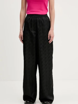 HUGO spodnie damskie kolor czarny szerokie high waist 50536962
