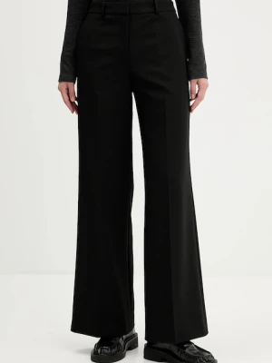 HUGO spodnie damskie kolor czarny szerokie high waist 50542647
