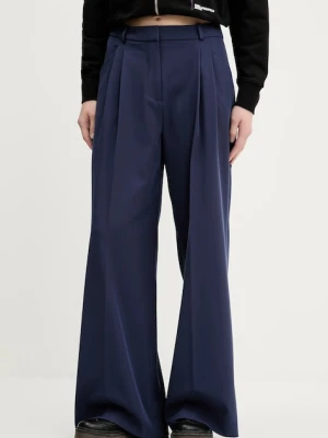HUGO spodnie damskie kolor granatowy szerokie high waist 50542661