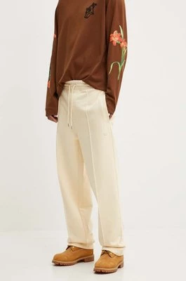 HUGO spodnie dresowe bawełniane kolor beżowy gładkie 50516646