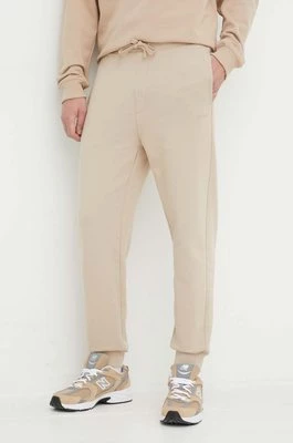 HUGO spodnie dresowe bawełniane kolor beżowy gładkie 50489617CHEAPER