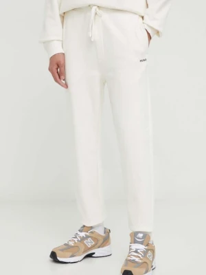 HUGO spodnie dresowe bawełniane kolor biały gładkie 50489617