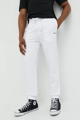 HUGO spodnie dresowe bawełniane kolor biały gładkie 50489617