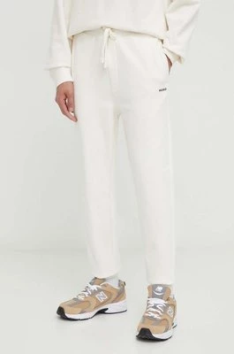 HUGO spodnie dresowe bawełniane kolor biały gładkie 50489617