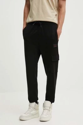 HUGO spodnie dresowe bawełniane kolor czarny gładkie 50528176